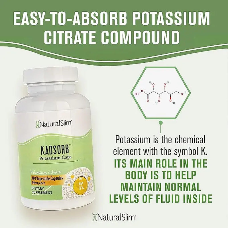 Kadsorb Potassium | Advanced Potassium Citrate Formula for Optimal Mineral Support Healthcare Capsule Magnesium Fitness