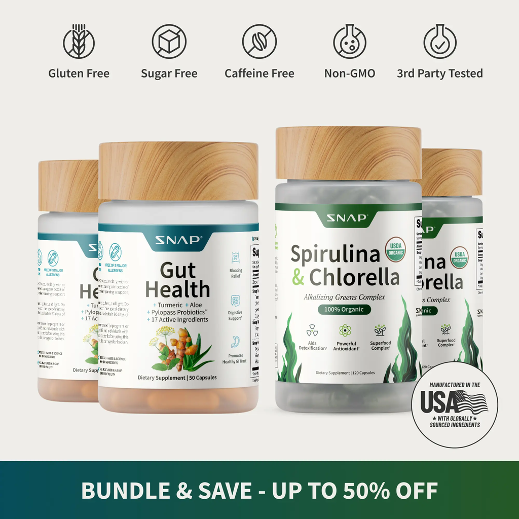 2× Gut Glow Bundle – Gut Health + Spirulina & Chlorella Digestive Support Duo