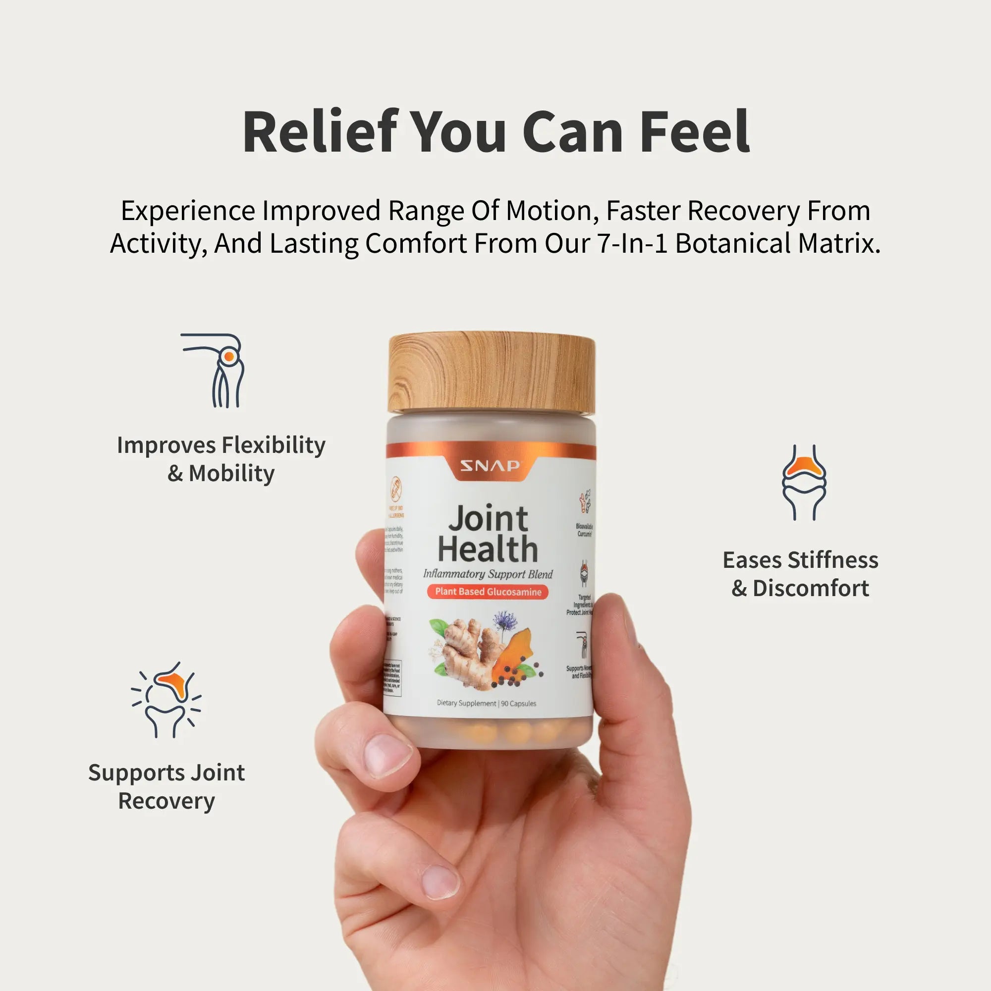 Snap Supplements - Joint Health - Natural Supplement Capsules - 30 Servings Healthcare Edible