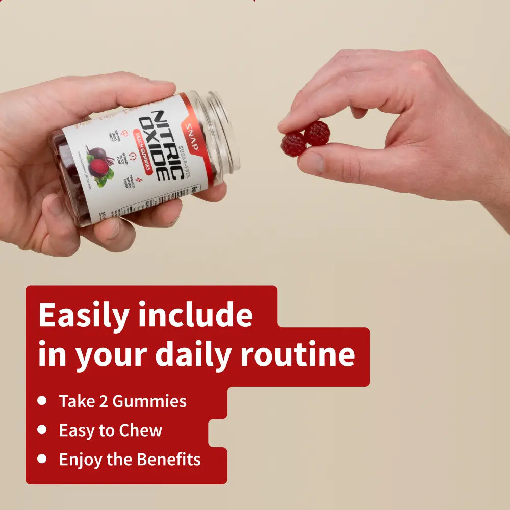 Snap Supplements - Sugar Free Nitric Oxide Beet Root Gummies - Heart Health - Energy Boost - Circulation - Nitric Oxide Booster - 3Rd Party Tested