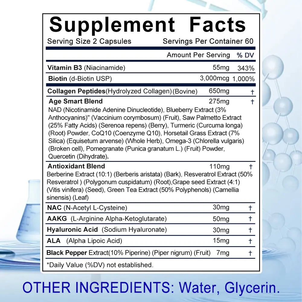 Soomiiig 21-IN-1 Comprehensive Health Supplement for Physical and Skin Wellness, 120 Capsules