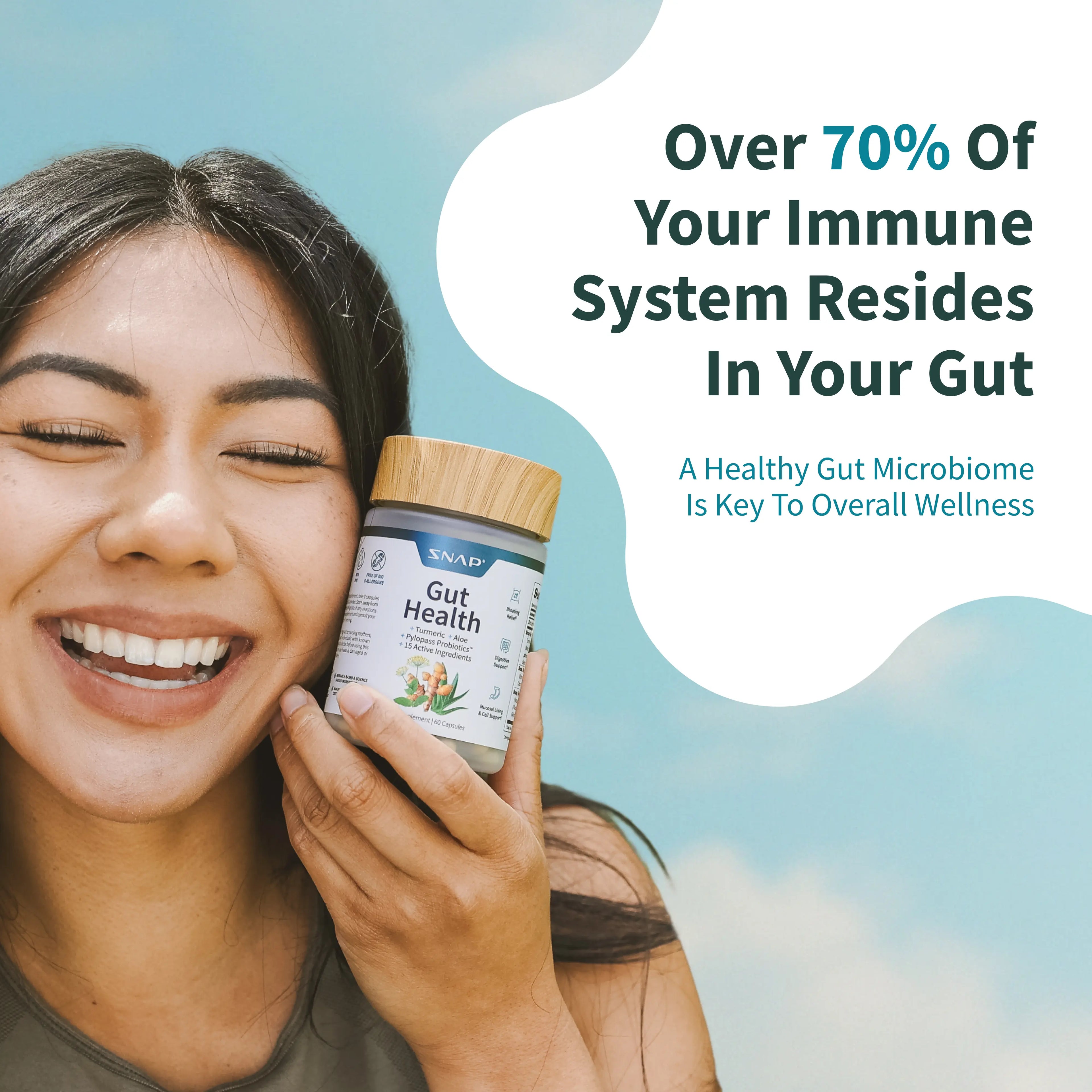 Gut Health Bundle - Snap Supplements - Gut Health + Spirulina & Chlorella - Natural Supplement Bundle Prebiotics Probiotics Dietary