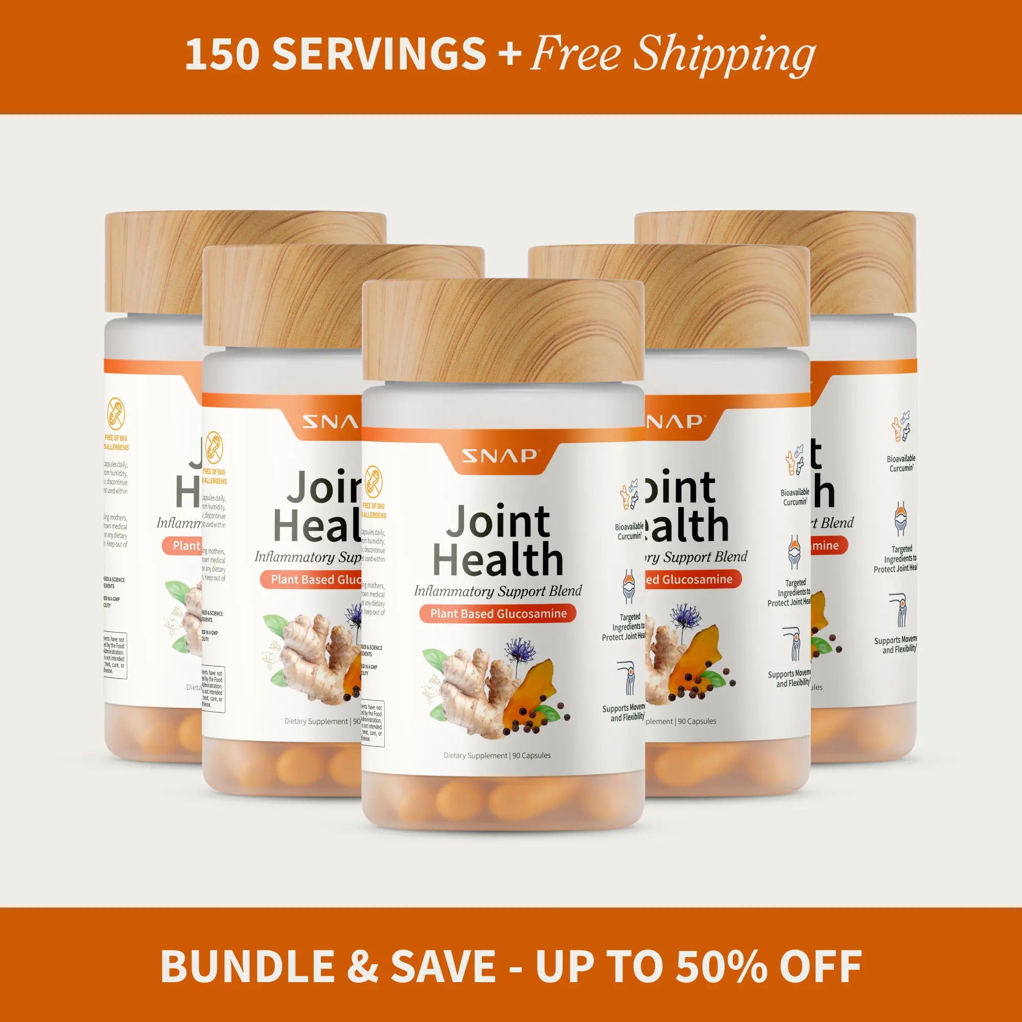 Snap Supplements - Joint Health - Natural Supplement Capsules - 30 Servings Healthcare Edible
