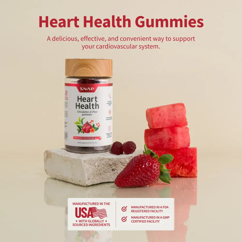Snap Supplements Heart Health Capsules and Gummies Bundle - Natural Support for Blood Circulation and Cardiovascular Wellness