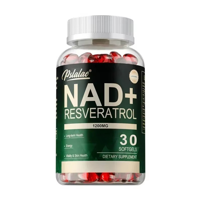 NAD+ Resveratrol for Enhanced Cellular Health, Healthy Aging, and Support for Skin, Hair, Nails, and Joint Vitality