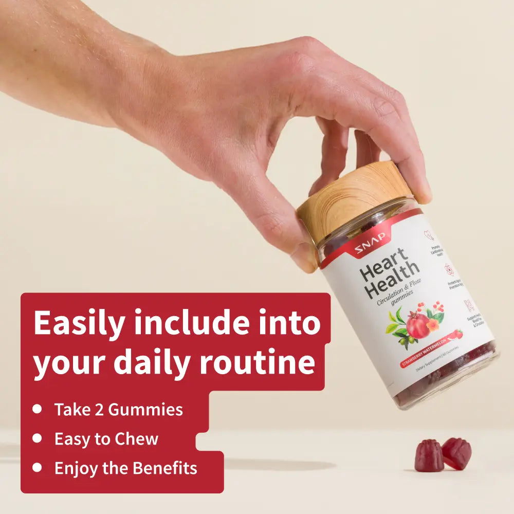 Snap Supplements Heart Health Capsules and Gummies Bundle - Natural Support for Blood Circulation and Cardiovascular Wellness