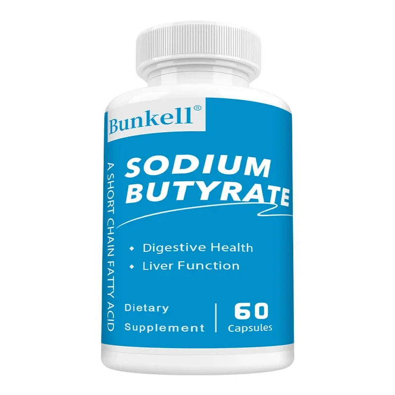 Sodium Butyrate Capsules – Gut Barrier and Digestive Support with Gut–Liver Axis Focus, 60 Capsules