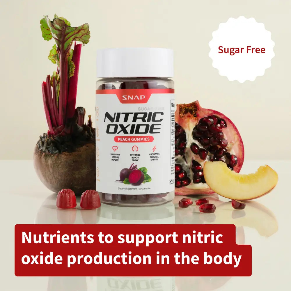 Snap Supplements - Sugar Free Nitric Oxide Beet Root Gummies - Heart Health - Energy Boost - Circulation - Nitric Oxide Booster - 3Rd Party Tested