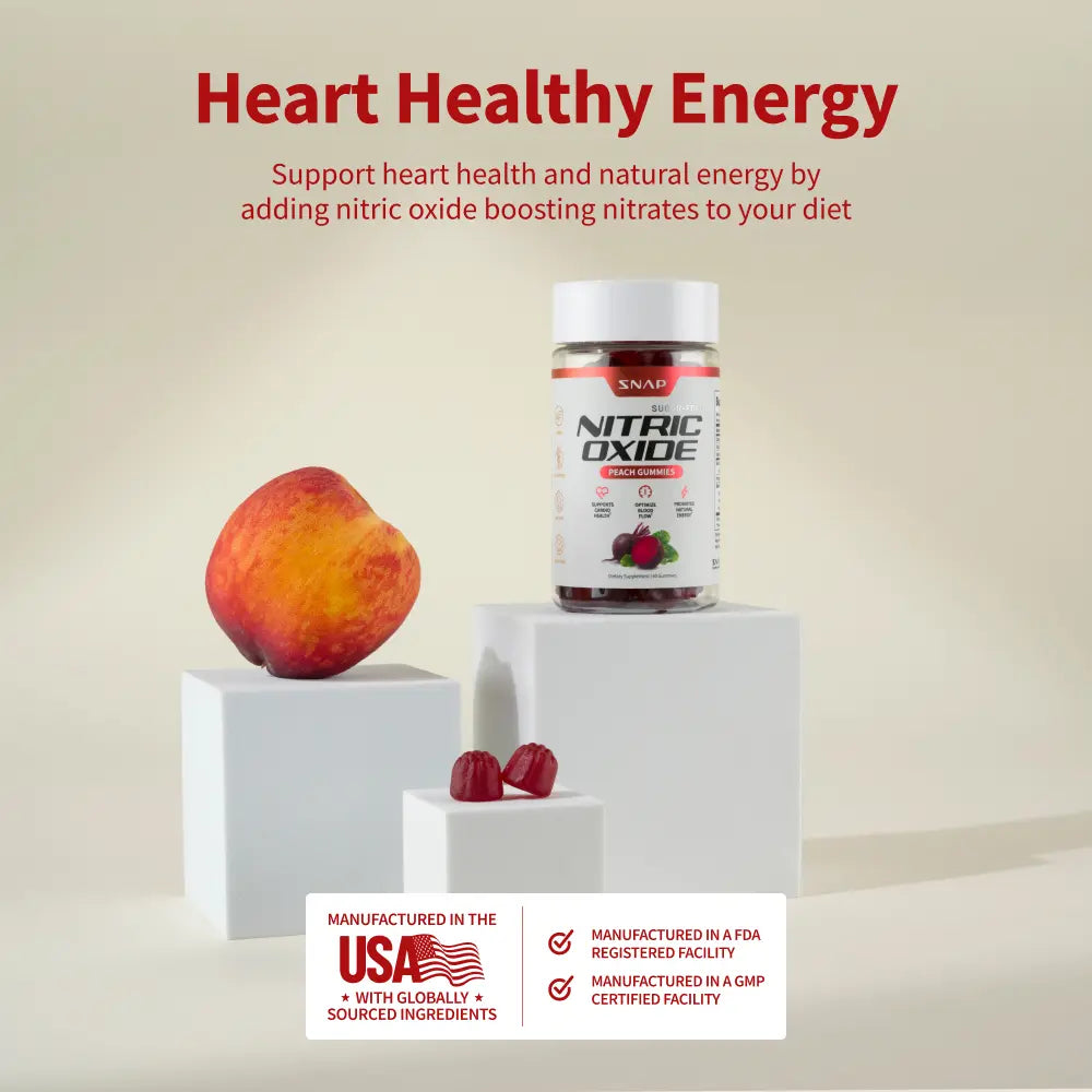 Snap Supplements - Sugar Free Nitric Oxide Beet Root Gummies - Heart Health - Energy Boost - Circulation - Nitric Oxide Booster - 3Rd Party Tested